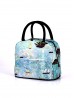 Oil Painting Insulated Lunch Bag with Zip Closure and Outside Pocket